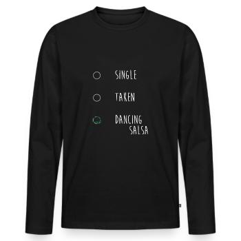 Danseuse de salsa Danseuse - T-shirt manches longues Premium bio Homme - noir - Devant - Nico (187cm)