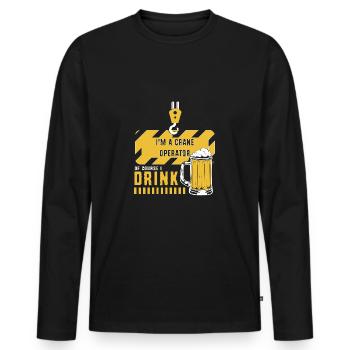 Crane operator crane - Men's Premium Organic Long Sleeve Shirt - black - Front - Nico (187cm)
