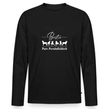 Mein Bostie Boston Terrier pure Persönlichkeit - Männer Premium Bio Langarmshirt - Schwarz - Vorne - Nico (187cm)