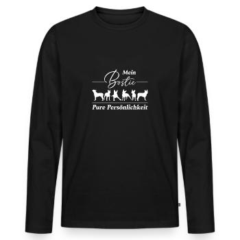 Mein Bostie Boston Terrier pure Persönlichkeit - Männer Premium Bio Langarmshirt - Schwarz - Vorne - Nico (187cm)