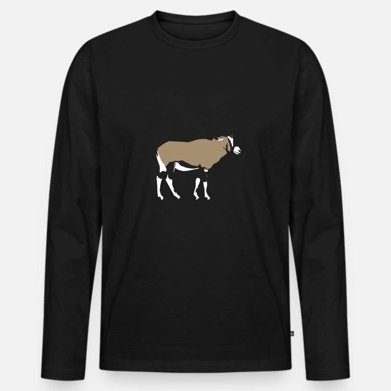 Oryx-Antilope - Männer Premium Bio Langarmshirt - Schwarz