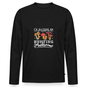 Je préfère chasser les champignons - T-shirt manches longues Premium bio Homme - noir - Devant - Nico (187cm)