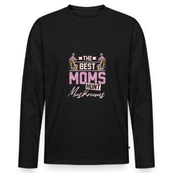 Mothers day Mushroom hunting Mom - Men's Premium Organic Long Sleeve Shirt - black - Front - Nico (187cm)