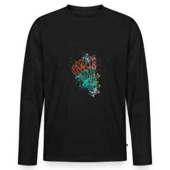 Splash Badminton shuttlecock - Men's Premium Organic Long Sleeve Shirt - black - Front - Nico (187cm)