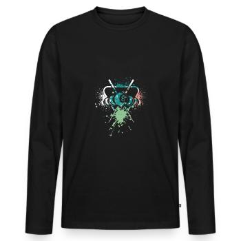 Cool splash pool billiards - Männer Premium Bio Langarmshirt - Schwarz - Vorne - Nico (187cm)