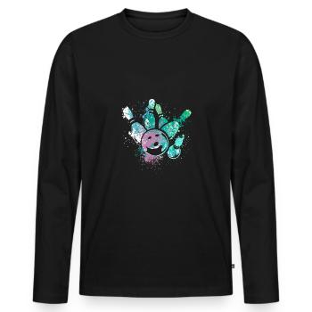 Cool Splash conception de bowling sportif pour bowler - T-shirt manches longues Premium bio Homme - noir - Devant - Nico (187cm)