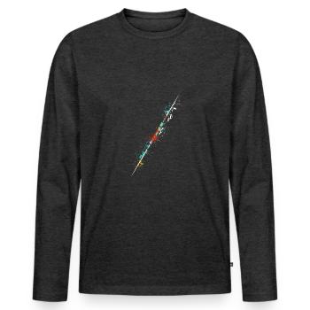 Splash javelin thrower design for Javelinist spear - Männer Premium Bio Langarmshirt - Anthrazit meliert - Vorne - Nico (187cm)