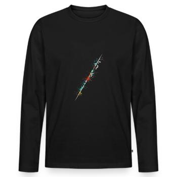 Conception de lanceur de javelot Splash pour lance Javelinist - T-shirt manches longues Premium bio Homme - noir - Devant - Nico (187cm)