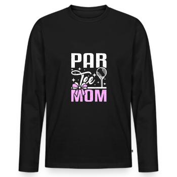 Par tee mom design for golfing mother - Männer Premium Bio Langarmshirt - Schwarz - Vorne - Nico (187cm)