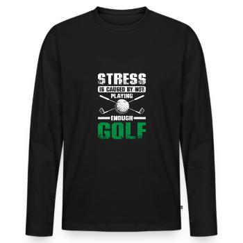Conception de golf stressante amusante pour les golfeurs - T-shirt manches longues Premium bio Homme - noir - Devant - Nico (187cm)
