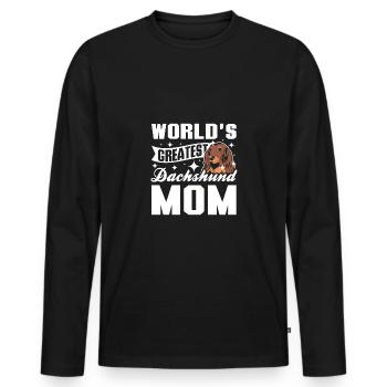 La plus grande maman teckel du monde - T-shirt manches longues Premium bio Homme - noir - Devant - Nico (187cm)
