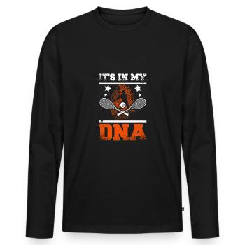It's in my DNA for squash player - Men's Premium Organic Long Sleeve Shirt - black - Front - Nico (187cm)