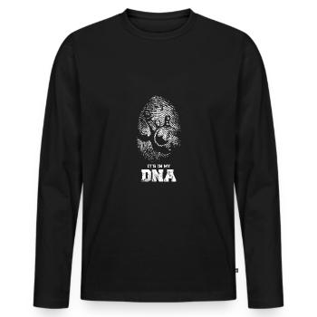 Bowling It's my DNA for bowlers - Männer Premium Bio Langarmshirt - Schwarz - Vorne - Nico (187cm)