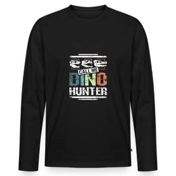 Paleontologist call me dino hunter - Männer Premium Bio Langarmshirt - Schwarz - Vorne - Nico (187cm)