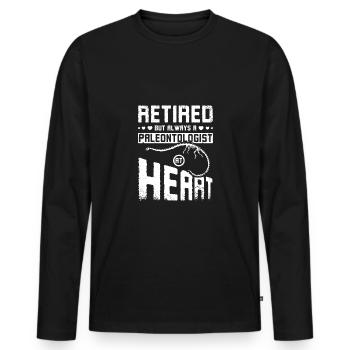 Retired but always a paleontologist at heart - Männer Premium Bio Langarmshirt - Schwarz - Vorne - Nico (187cm)