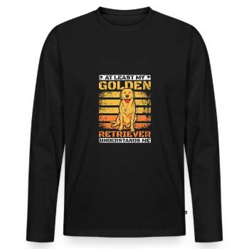 At least my golden retriever understands me - Men's Premium Organic Long Sleeve Shirt - black - Front - Nico (187cm)