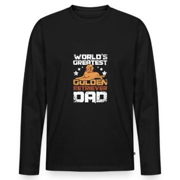 Le plus grand père golden retriever de Father World - T-shirt manches longues Premium bio Homme - noir - Devant - Nico (187cm)