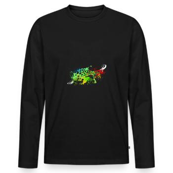 Splash art Dinosaur Ankylosaurus - Männer Premium Bio Langarmshirt - Schwarz - Vorne - Nico (187cm)