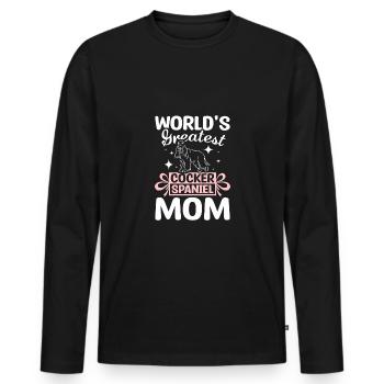 World's greatest cocker spaniel mom - Männer Premium Bio Langarmshirt - Schwarz - Vorne - Nico (187cm)