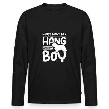 Just want to hang with my boy cocker spaniel - Männer Premium Bio Langarmshirt - Schwarz - Vorne - Nico (187cm)