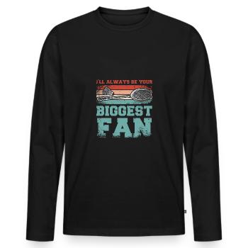 Je serai toujours votre plus grand fan de badminton - T-shirt manches longues Premium bio Homme - noir - Devant - Nico (187cm)