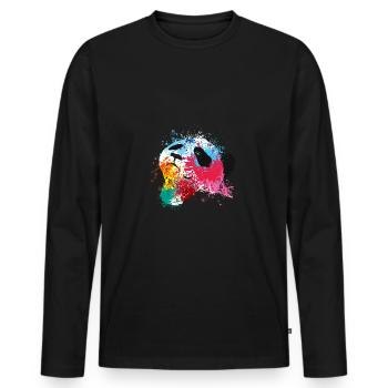 Splash Art Giant Panda Panda Bear Big Panda - Men's Premium Organic Long Sleeve Shirt - black - Front - Nico (187cm)