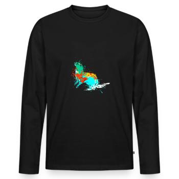 Splash Art Otter Riesenotter See otter - Männer Premium Bio Langarmshirt - Schwarz - Vorne - Nico (187cm)