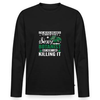 funny sexy botanist - Männer Premium Bio Langarmshirt - Schwarz - Vorne - Nico (187cm)