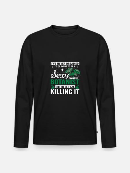Drôle de botaniste sexy - T-shirt manches longues Premium bio Homme - noir