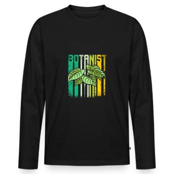 Retro Vintage Horticulturist Botanist - Männer Premium Bio Langarmshirt - Schwarz - Vorne - Nico (187cm)