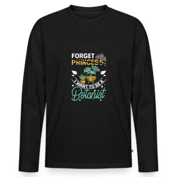 Girl forget princese I want to be a botanist - Männer Premium Bio Langarmshirt - Schwarz - Vorne - Nico (187cm)