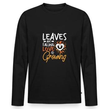 Les congés de grossesse tombent, l’amour grandit - T-shirt manches longues Premium bio Homme - noir - Devant - Nico (187cm)