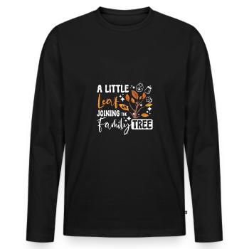 Pregnancy A little leaf joining the family tree - Männer Premium Bio Langarmshirt - Schwarz - Vorne - Nico (187cm)