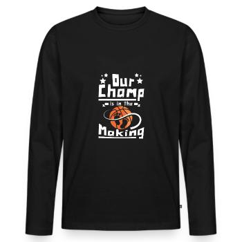 Pregnancy Basketball Our champ is in the making - Men's Premium Organic Long Sleeve Shirt - black - Front - Nico (187cm)
