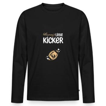 Pregnancy Football mommy's little kicker - Männer Premium Bio Langarmshirt - Schwarz - Vorne - Nico (187cm)