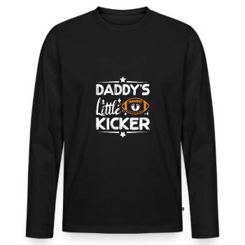 Pregnancy Football Daddy's little kicker - Männer Premium Bio Langarmshirt - Schwarz - Vorne - Nico (187cm)
