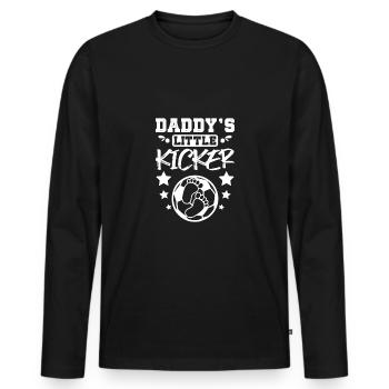 Pregnancy Soccer Daddy's little kicker - Männer Premium Bio Langarmshirt - Schwarz - Vorne - Nico (187cm)