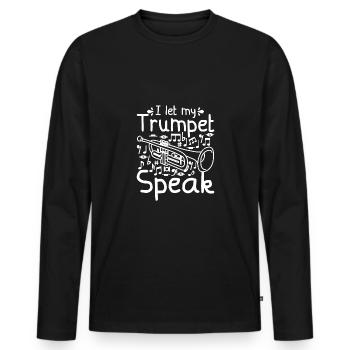 Trompettistes Je laisse parler ma trompette - T-shirt manches longues Premium bio Homme - noir - Devant - Nico (187cm)