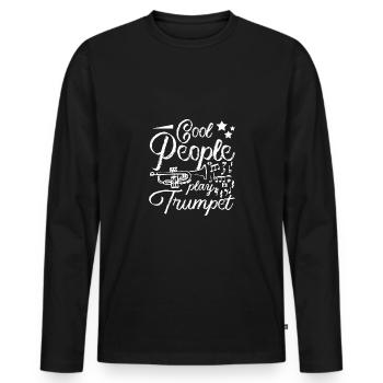 Trumpeters cool people play trumpet - Men's Premium Organic Long Sleeve Shirt - black - Front - Nico (187cm)
