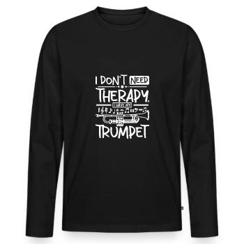 Trompettistes Je n’ai pas besoin de thérapie J’ai ma trompette - T-shirt manches longues Premium bio Homme - noir - Devant - Nico (187cm)
