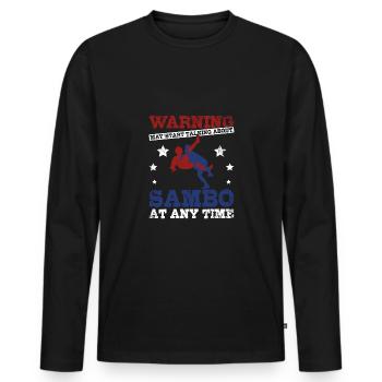 Talking about Sambo at any time - Men's Premium Organic Long Sleeve Shirt - black - Front - Nico (187cm)