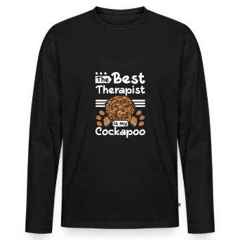 Le meilleur thérapeute est mon cockapoo - T-shirt manches longues Premium bio Homme - noir - Devant - Nico (187cm)