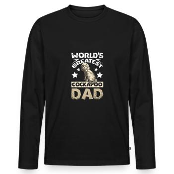 Fête des pères, le plus grand papa cockapoo du monde - T-shirt manches longues Premium bio Homme - noir - Devant - Nico (187cm)