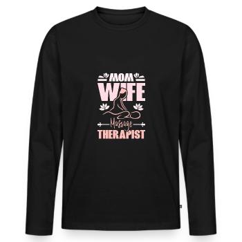 Mothers day mom wife Massage therapist - Männer Premium Bio Langarmshirt - Schwarz - Vorne - Nico (187cm)