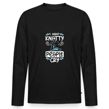 Je fais pleurer les gens noueux Massothérapeutes - T-shirt manches longues Premium bio Homme - noir - Devant - Nico (187cm)
