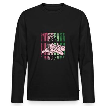 Cool Retro Vintage Massage therapists - Männer Premium Bio Langarmshirt - Schwarz - Vorne - Nico (187cm)
