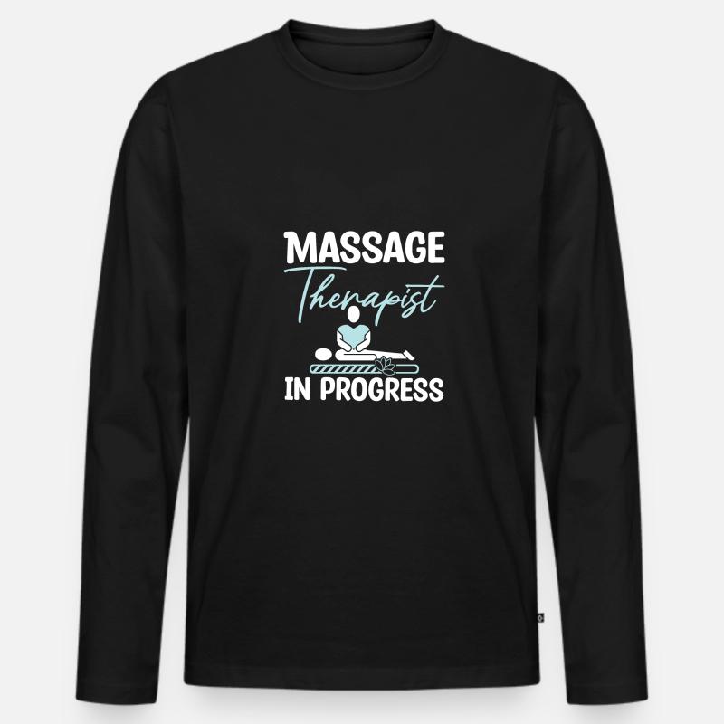 Massage therapist in progress - Männer Premium Bio Langarmshirt - Schwarz