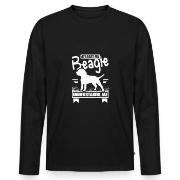 Au moins mon beagle me comprend - T-shirt manches longues Premium bio Homme - noir - Devant - Nico (187cm)