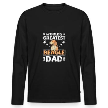 Le plus grand père beagle du monde - T-shirt manches longues Premium bio Homme - noir - Devant - Nico (187cm)