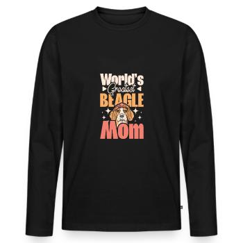 Mother world's greatest beagle mom - Men's Premium Organic Long Sleeve Shirt - black - Front - Nico (187cm)